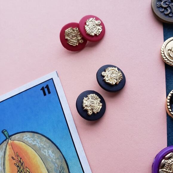 Buttons Lot, Brass, Nautical Anchor, Royal Crest - Picture 3 of 4